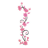 Maxbell Vine Flowers 3D Wall Sticker home wall decor DIY Decal Removable Pink