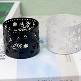 Max Maxb Christmas Iron Hollow  Candle Holders Xmas Candlestick Decoration Black Snowflake
