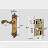 Max Maxb European Style Retro Bedroom Door Handle Lock Interior Room Safety Door Lock