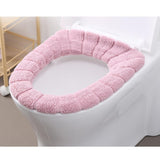 Max Washable Velvet Bathroom Closestool Toilet Seat Cover Standard Pink