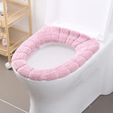 Max Washable Velvet Bathroom Closestool Toilet Seat Cover Standard Pink