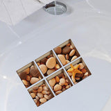 Max 6pcs 13x13cm 3D Effect Anti Slip Waterproof Bathtub Sticker Pebble (Brown) - Aladdin Shoppers