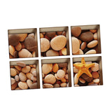 Max 6pcs 13x13cm 3D Effect Anti Slip Waterproof Bathtub Sticker Pebble (Brown)