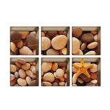 Max 6pcs 13x13cm 3D Effect Anti Slip Waterproof Bathtub Sticker Pebble (Brown) - Aladdin Shoppers