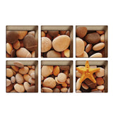 Max 6pcs 13x13cm 3D Effect Anti Slip Waterproof Bathtub Sticker Pebble (Brown) - Aladdin Shoppers