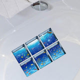 6pcs 13x13cm 3D Effect Anti Slip Waterproof Bathtub Sticker Fishes