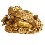 Max Traditional Chinese Feng Shui Lucky Money 3 Legs Toad Frog Decor Figurines S