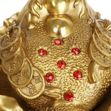 Max Traditional Chinese Feng Shui Lucky Money 3 Legs Toad Frog Decor Figurines S