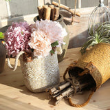 Max Natural Grass Woven Rattan Wicker Basket Garden Flower Pot Holder Yellow S
