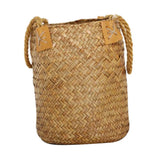 Max Natural Grass Woven Rattan Wicker Basket Garden Flower Pot Holder Yellow S