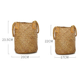Max Natural Grass Woven Rattan Wicker Basket Garden Flower Pot Holder Yellow S