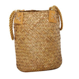 Max Natural Grass Woven Rattan Wicker Basket Garden Flower Pot Holder Yellow S