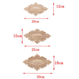 Wood Carved Applique Unpainted Decal Furniture Decor 25x15cm