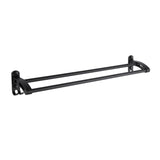 Max 59 cm aluminum black matte bathroom towel rack with hooks Black_2 bars - Aladdin Shoppers