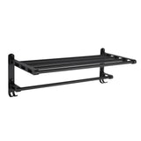 Max 59 cm aluminum black matte bathroom towel rack with hooks Black_4 bars - Aladdin Shoppers