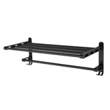 Max 59 cm aluminum black matte bathroom towel rack with hooks Black_4 bars - Aladdin Shoppers