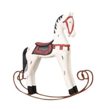 European Wooden Rocking Horse Statue Wedding Decor Wood Horse Crafts White