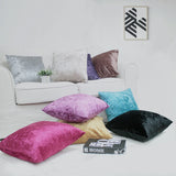 50x50cm Square Short Plush Velvet Throw Cushion Cover For Sofa Black