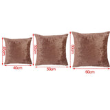 Max 60x60cm Square Short Plush Velvet Throw Cushion Cover For Sofa Bed Brown - Aladdin Shoppers