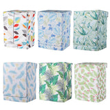 Max Coated Oxford Cloth Washing Machine Cover Protector Blue Monstera Leaves -S - Aladdin Shoppers