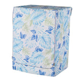 Max Coated Oxford Cloth Washing Machine Cover Protector Blue Monstera Leaves -S - Aladdin Shoppers