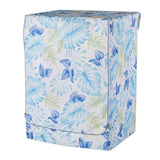 Max Coated Oxford Cloth Washing Machine Cover Protector Blue Monstera Leaves -L - Aladdin Shoppers