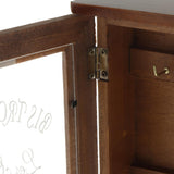 Sundry Finishing Box Creative Wooden Key Box Cabinet with Three Hook Brown