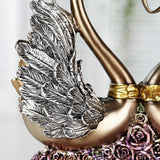 Maxbell Resin Swan Couple Figurine Lovers Swan Statue Home Wedding Decor Ornaments