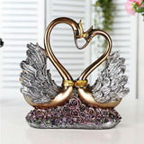 Maxbell Resin Swan Couple Figurine Lovers Swan Statue Home Wedding Decor Ornaments