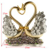 Maxbell Resin Swan Couple Figurine Lovers Swan Statue Home Wedding Decor Ornaments