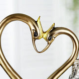 Maxbell Resin Swan Couple Figurine Lovers Swan Statue Home Wedding Decor Ornaments