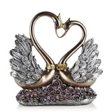 Maxbell Resin Swan Couple Figurine Lovers Swan Statue Home Wedding Decor Ornaments