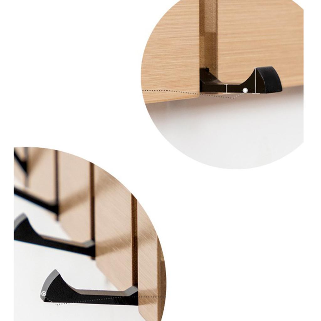 Maxbell  Foldable Wall Mounted Wooden Hook Robe Clothing Towel Hanger Nature 3 Hooks