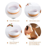 Max 400ml Aroma Essential Oil Diffuser Ultrasonic Air Humidifier Wood Grain A - Aladdin Shoppers
