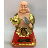 Solar Powered Bobble Toy Figure Buddha , Cute Fun Car Dashboard Ornaments-2.36x2.76x3.94inch