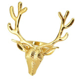 Christmas Reindeer Design Napkin Rings For Holiday Wedding Party Gold