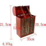 Max Vintage Wooden Wine Box Double Wine Bottle Gifts Antique Finish -2 Bottles - Aladdin Shoppers