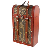 Max Vintage Wooden Wine Box Double Wine Bottle Gifts Antique Finish -2 Bottles - Aladdin Shoppers