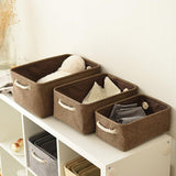 Max Collapsible Fabric Storage Basket Organizer Bin with Carry Handles Coffee S - Aladdin Shoppers