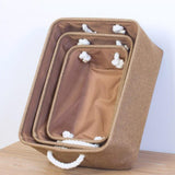 Max Collapsible Fabric Storage Basket Organizer Bin with Carry Handles Coffee S - Aladdin Shoppers