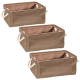 Max Collapsible Fabric Storage Basket Organizer Bin with Carry Handles Coffee S - Aladdin Shoppers