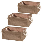 Max Collapsible Fabric Storage Basket Organizer Bin with Carry Handles Coffee S - Aladdin Shoppers