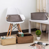Max Collapsible Fabric Storage Basket Organizer Bin with Carry Handles Coffee S - Aladdin Shoppers