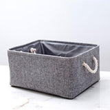 Collapsible Fabric Storage Basket Organizer Bin with Carry Handles Grey S