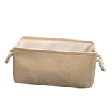 Max Collapsible Fabric Storage Basket Organizer Bin with Carry Handles Beige M - Aladdin Shoppers