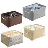 Cubby Storage Basket Organizer Bin with Drawstring Storage Bin Grey