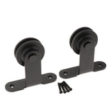 Max 2pcs Black Steel Sliding Barn Wood Door Roller Hardware Replacement Hanger F - Aladdin Shoppers
