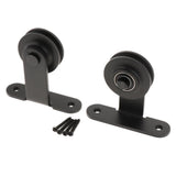 Max 2pcs Black Steel Sliding Barn Wood Door Roller Hardware Replacement Hanger F - Aladdin Shoppers