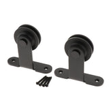 Max 2pcs Black Steel Sliding Barn Wood Door Roller Hardware Replacement Hanger F - Aladdin Shoppers