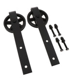 Max 2pcs Black Steel Sliding Barn Wood Door Roller Hardware Replacement Hanger G - Aladdin Shoppers